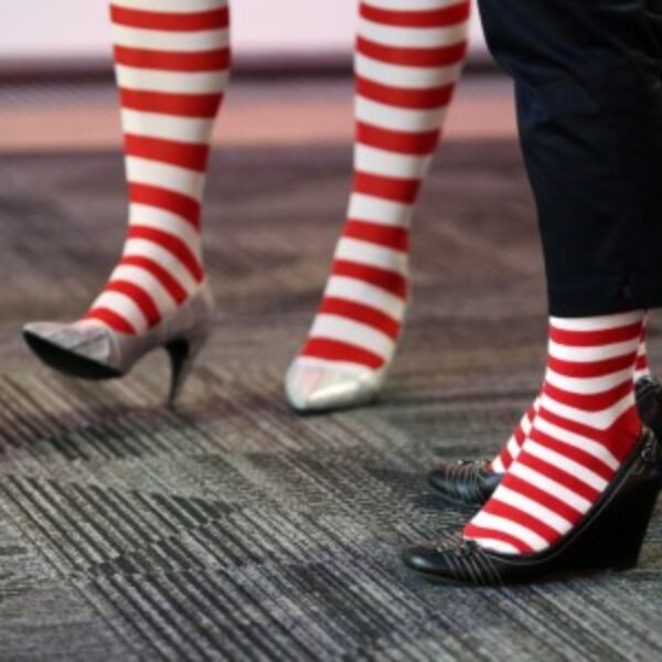 Red and White Striped Tights