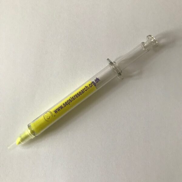 Yellow syringe Sepsis Research highlighter